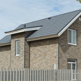 Фасадная плитка Технониколь Hauberk (серо-бежевый кирпич)